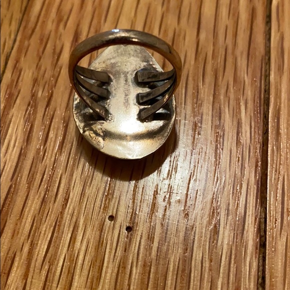 Vintage Turquoise & Sterling Silver Ring sz 8 - Picture 2 of 2